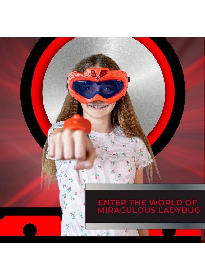 فوتوراما تحدي Miraculous Ladybug Vision Blaster، اصطد Akumas باستخدام مسدس المعصم ونظارات Ladybug Vision، لعبة حفلات مثيرة وممتعة في الأماكن المغلقة والمفتوحة للفتيات من سن 5 سنوات فما فوق باللون الأحمر - Image 3