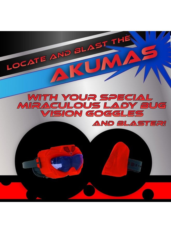 فوتوراما تحدي Miraculous Ladybug Vision Blaster، اصطد Akumas باستخدام مسدس المعصم ونظارات Ladybug Vision، لعبة حفلات مثيرة وممتعة في الأماكن المغلقة والمفتوحة للفتيات من سن 5 سنوات فما فوق باللون الأحمر - Image 2