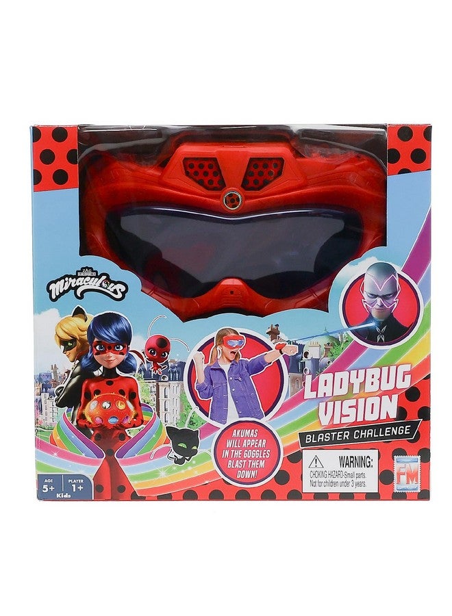 فوتوراما تحدي Miraculous Ladybug Vision Blaster، اصطد Akumas باستخدام مسدس المعصم ونظارات Ladybug Vision، لعبة حفلات مثيرة وممتعة في الأماكن المغلقة والمفتوحة للفتيات من سن 5 سنوات فما فوق باللون الأحمر - Image 1