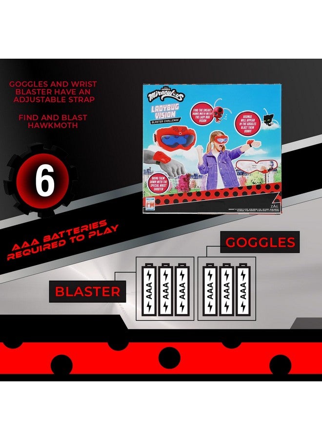 فوتوراما تحدي Miraculous Ladybug Vision Blaster، اصطد Akumas باستخدام مسدس المعصم ونظارات Ladybug Vision، لعبة حفلات مثيرة وممتعة في الأماكن المغلقة والمفتوحة للفتيات من سن 5 سنوات فما فوق باللون الأحمر - Image 4
