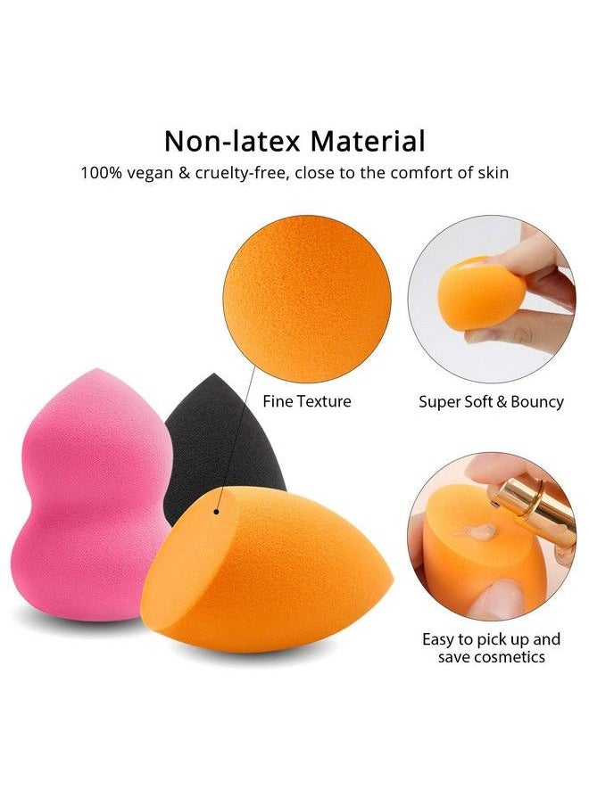 Welocity Professional - Beauty Blender Makeup Sponge 3 Pcs Latexfree And Vegan Flawless For Cream Liquid Foundation & Powder Application (Pink Or Multicolored) - Image 1