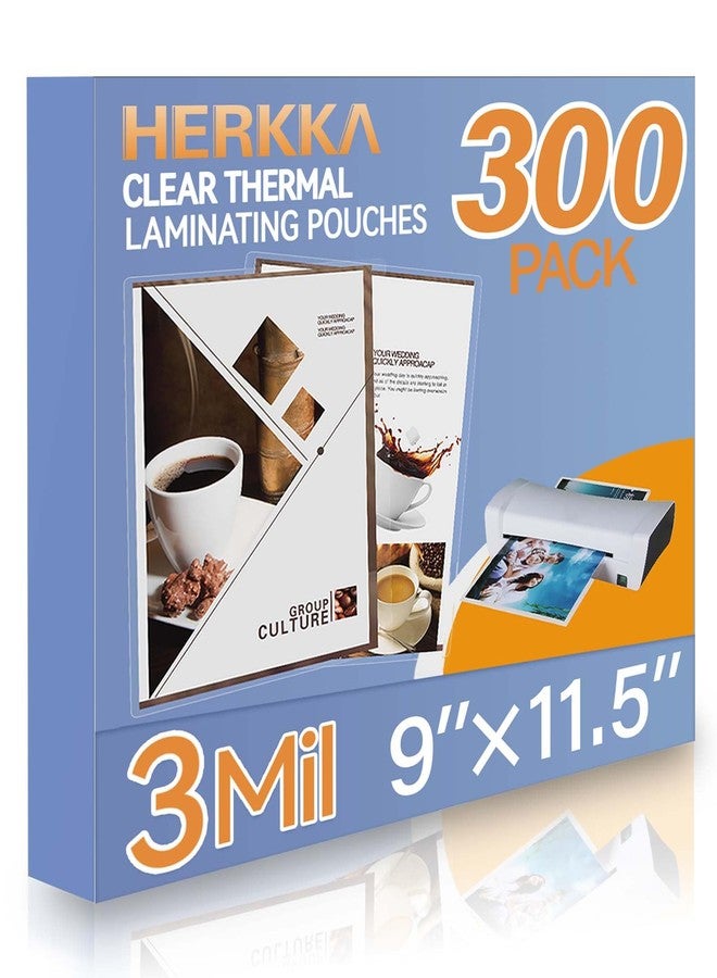 HERKKA 300 Pack Laminating Sheets, Holds 8.5 x 11 Inch Sheets, 3 Mil Clear Thermal Laminating Pouches 9 x 11.5 Inch Lamination Sheet Paper for Laminator, Round Corner Letter Size - Image 1