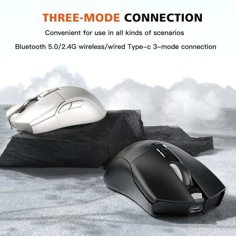 Motospeed Darmoshark N3 لاسلكي BT 3 أوضاع ألعاب رياضة إلكترونية 26000DPI 7 أزرار بصري PAM3395 خفيف الوزن محمول مناسب لأجهزة الكمبيوتر المحمولة أبيض - Image 4