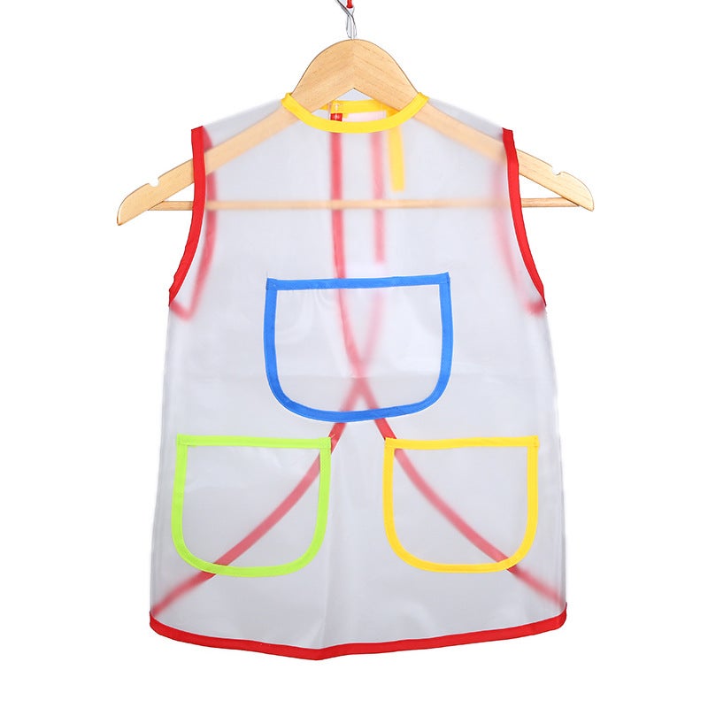 New Transparent Childrens Waterproof Smock with Pockets Custom Logo Vest