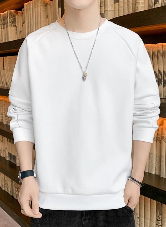 NIBEMINENT Sweater Men's New Youth Trend Casual Velvet Round Neck Long-sleeved T-shirt - Image 1