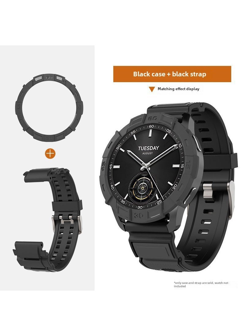 Xiaomi S3 Watch Bezel Protective Shell Replacement 【Type B】 black case + black strap 