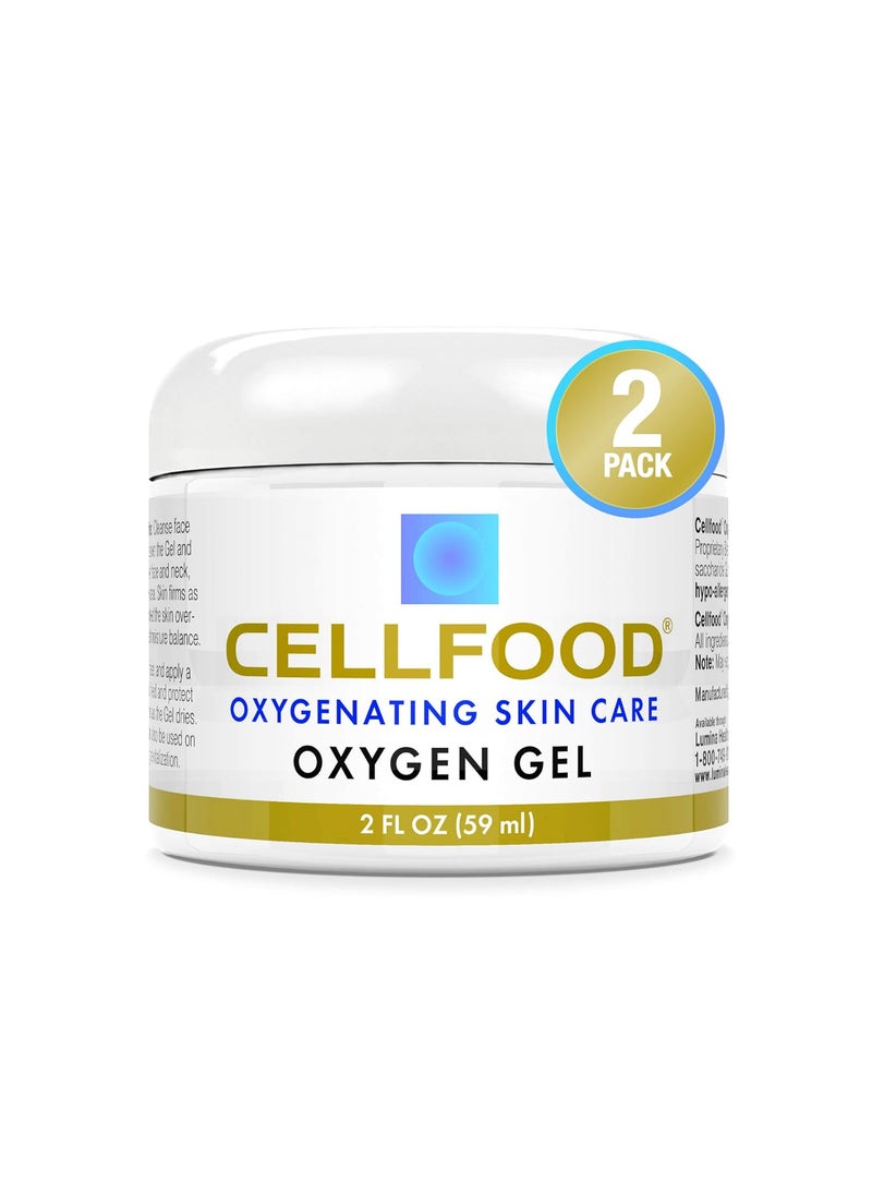 Cellfood Cellfood Oxygen Gel  2 oz 2 Pack  Tightening and Firming Face Moisturizer  Aloe Vera Lavender Blossom Extract Glycerine  Hypoallergenic NonGMO 