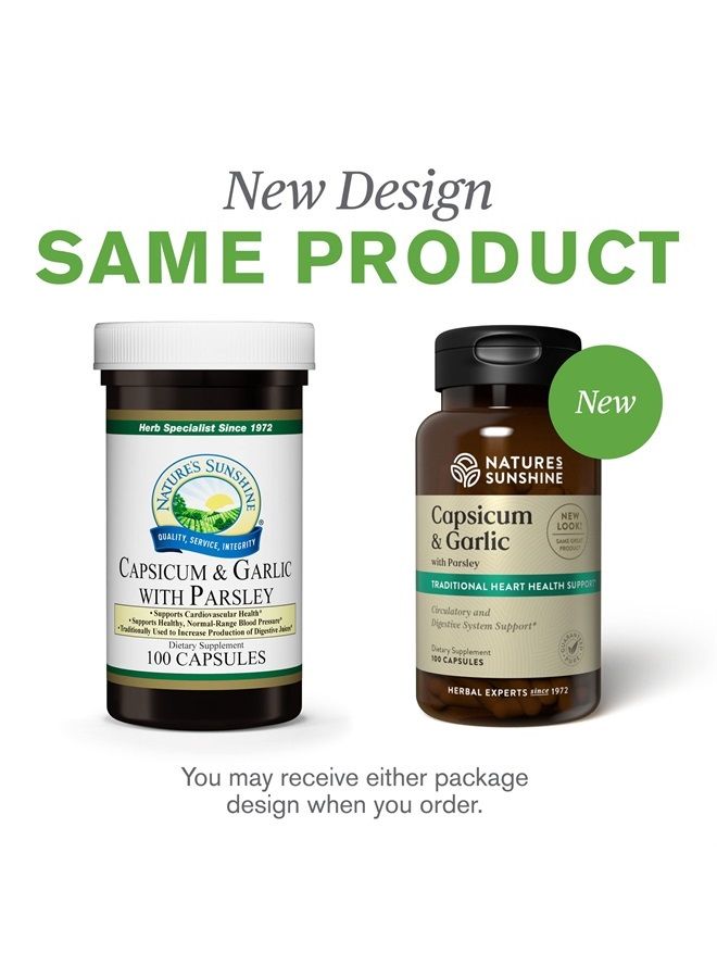 Nature's Sunshine Capsicum & Garlic w/Parsley, 100 Capsules | Helps Support Digestion, Immunity, Circulation, and Glandular Health - Image 3