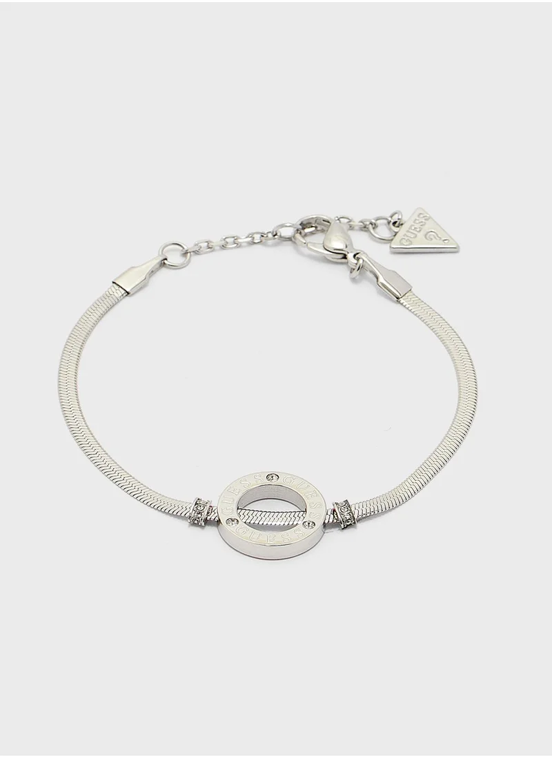 GUESS Logo & Flat Chain Bracelet