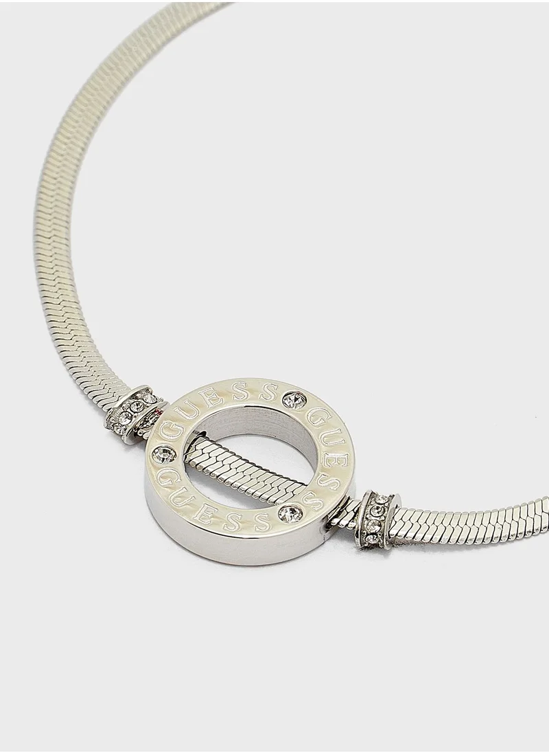 GUESS Logo & Flat Chain Bracelet