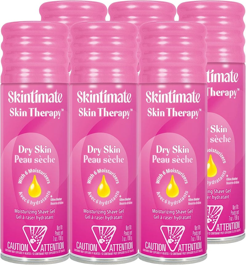 Skintimate Skin Therapy Moisturizing Shave Gel for Women - 7 Ounce (Pack of 6) with Lanolin and Olive Butter for Dry Skin - Image 1