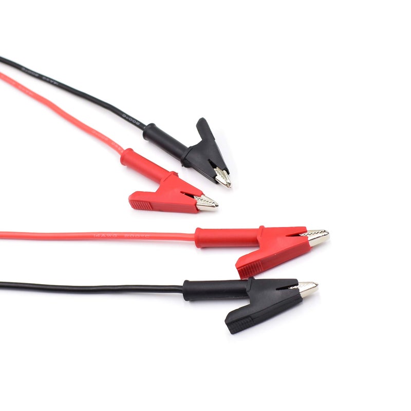 zhenyu 14 Gauge Jumper Wires Alligator Clips to Alligator Clip Heavy Duty Silicone Test Leads Set 2Pcs 39"/1m - Image 2
