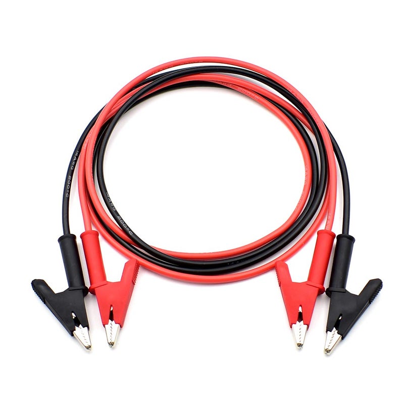 zhenyu 14 Gauge Jumper Wires Alligator Clips to Alligator Clip Heavy Duty Silicone Test Leads Set 2Pcs 39"/1m - Image 1