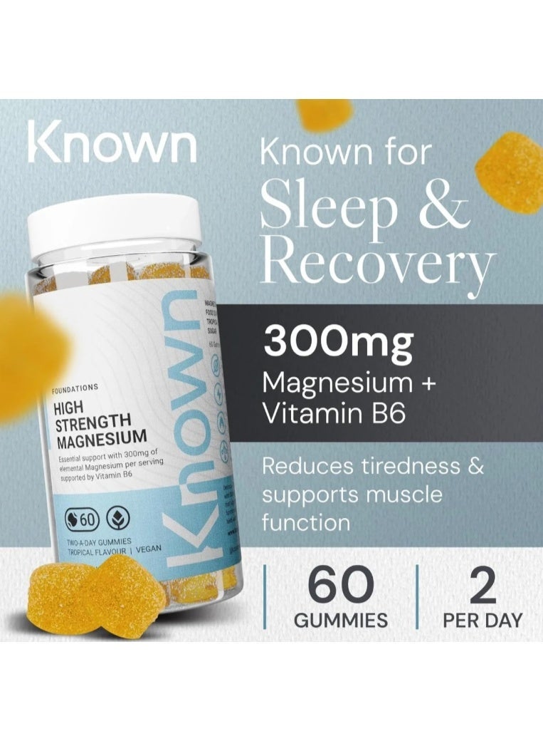 Known High Strength Magnesium Gummies 300mg Tropical – Sleep & Muscle Support Vegan Supplement - Image 3