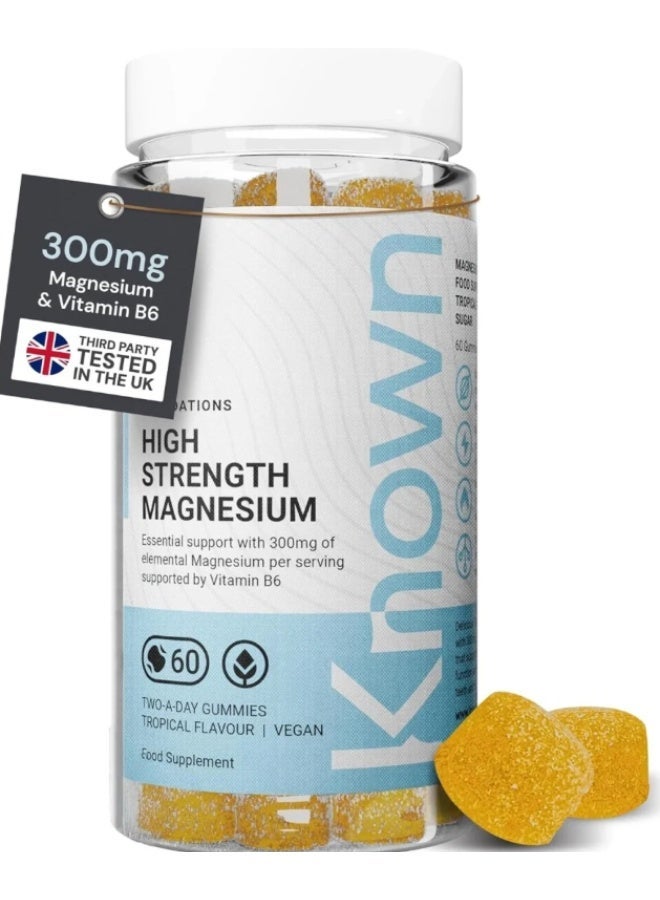 Known High Strength Magnesium Gummies 300mg Tropical – Sleep & Muscle Support Vegan Supplement - Image 1