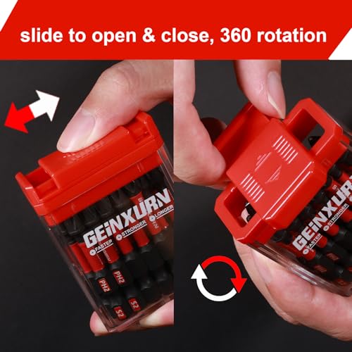 Geinxurn 90 Pieces Impact Screwdriver Bits Set with Colorful Boxes, 2" Magnetic (PH2,PZ2,SQ2,T10,T15, T20,T25,T30) S2 Steel Multi Driver Bits - Image 5