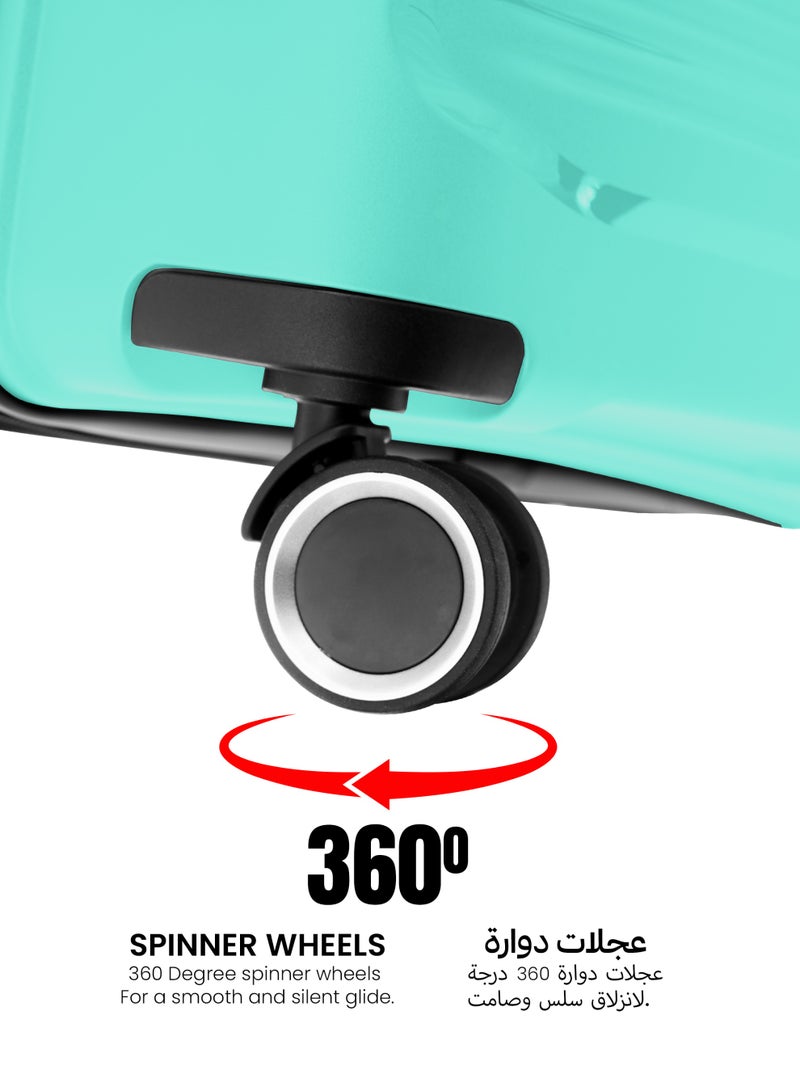 PARAJOHN SandTrail 3 Pieces ABS Luggage Trolley Set - Light Green - Image 5