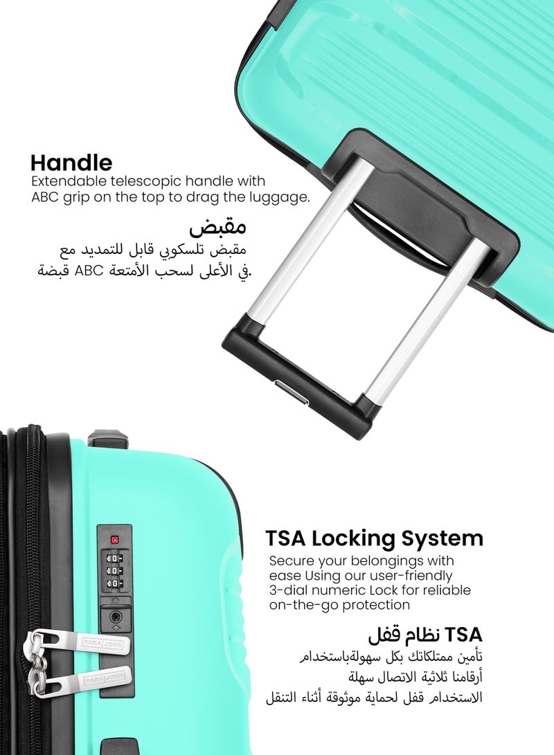 PARAJOHN SandTrail 3 Pieces ABS Luggage Trolley Set - Light Green - Image 4