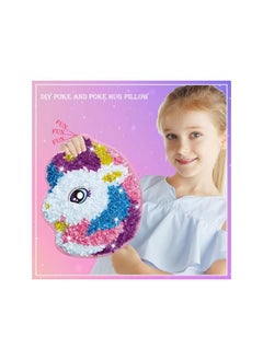 The Bros Unicorns toys for girls,Unicorn Plush Craft Pillow, DIY Fabric by Number Art Kits for Kids, Make Your Own Unicorn Pillow, Kids Creative Learning Activities, Fun with Bright Colors, Plush poke art Toys  - Image 5