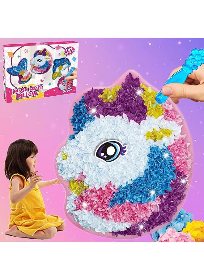The Bros Unicorns toys for girls,Unicorn Plush Craft Pillow, DIY Fabric by Number Art Kits for Kids, Make Your Own Unicorn Pillow, Kids Creative Learning Activities, Fun with Bright Colors, Plush poke art Toys  - Image 1