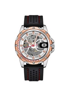Generic Mens Skeleton Automatic Watch Silicone StrapRose gold white silver core tape Rose gold white silver core tape 