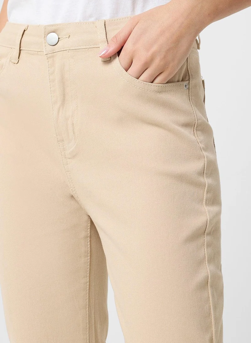 Ginger  High Rise Straight Fit Cropped Jeans for Women | Best Price UAE