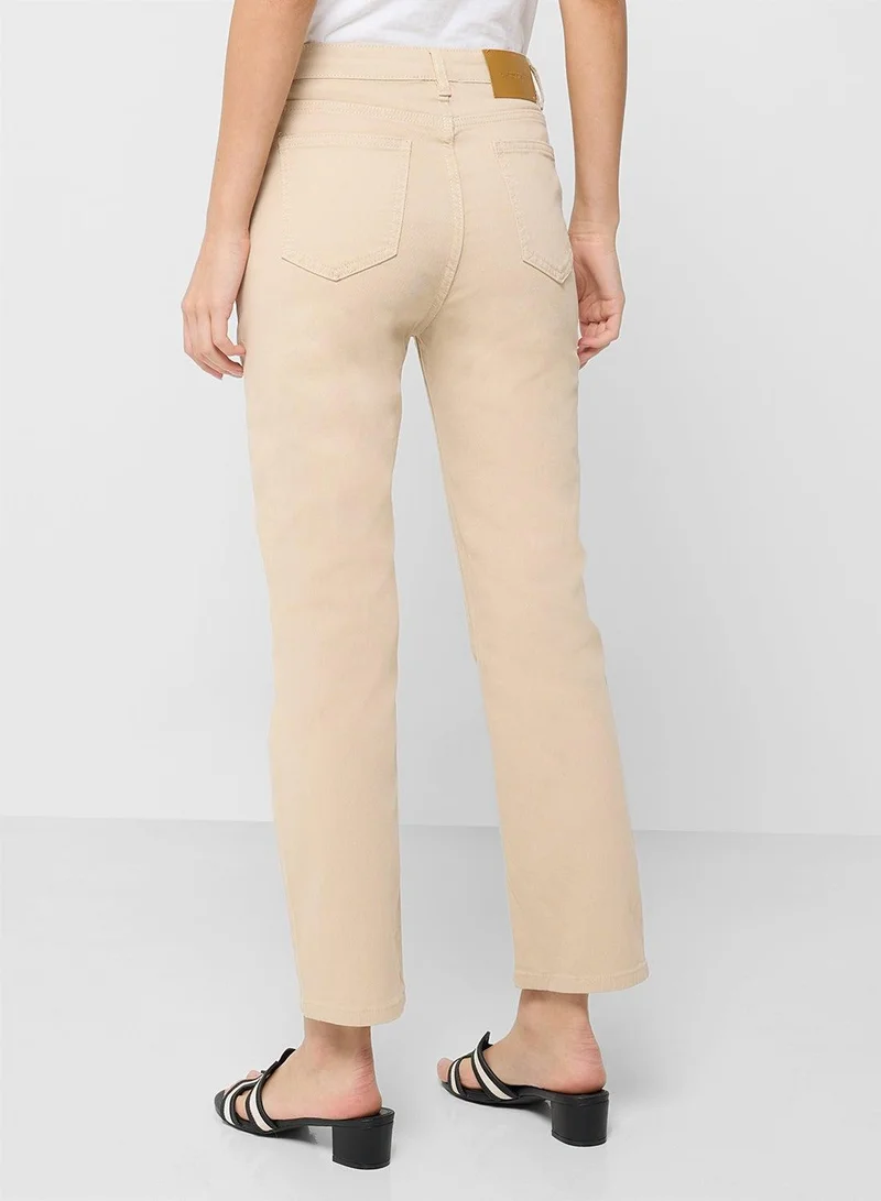Ginger  High Rise Straight Fit Cropped Jeans for Women | Best Price UAE