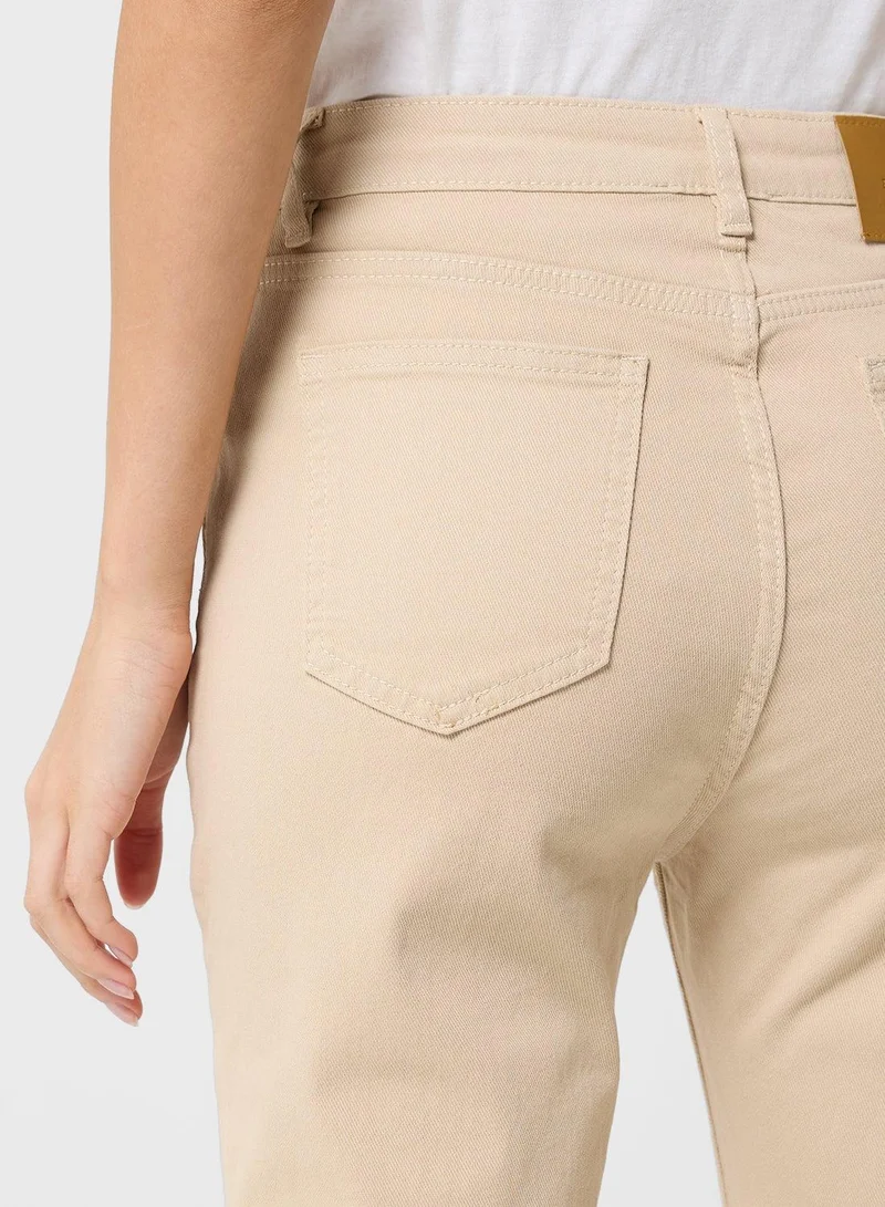 Ginger  High Rise Straight Fit Cropped Jeans for Women | Best Price UAE