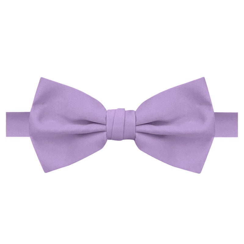 Jacob Alexander Men's Pretied Banded Adjustable Solid Color Bowtie - Lavender - Image 5
