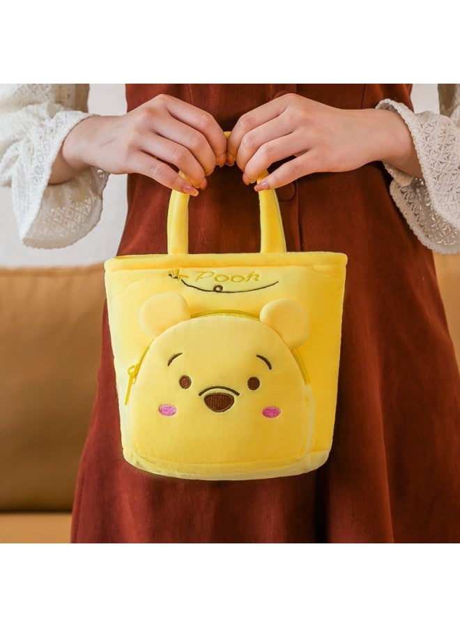 Children's Plush Cartoon Bag Girl's Cute Little Girl Crossbody Bag Cartoon Plush Childlike Coin Purse Bag-Specifications:Bear Front Pocket Square Bag  - Image 1