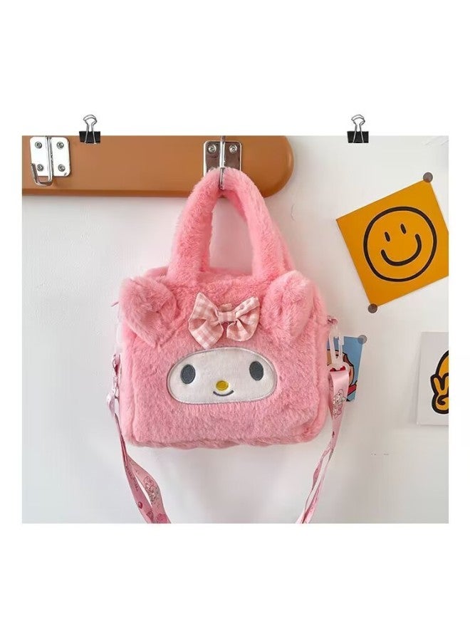 Children's Plush Cartoon Bag Girl's Cute Little Girl Crossbody Bag Cartoon Plush Childlike Coin Purse Bag-Specifications:Bear Front Pocket Square Bag  - Image 3