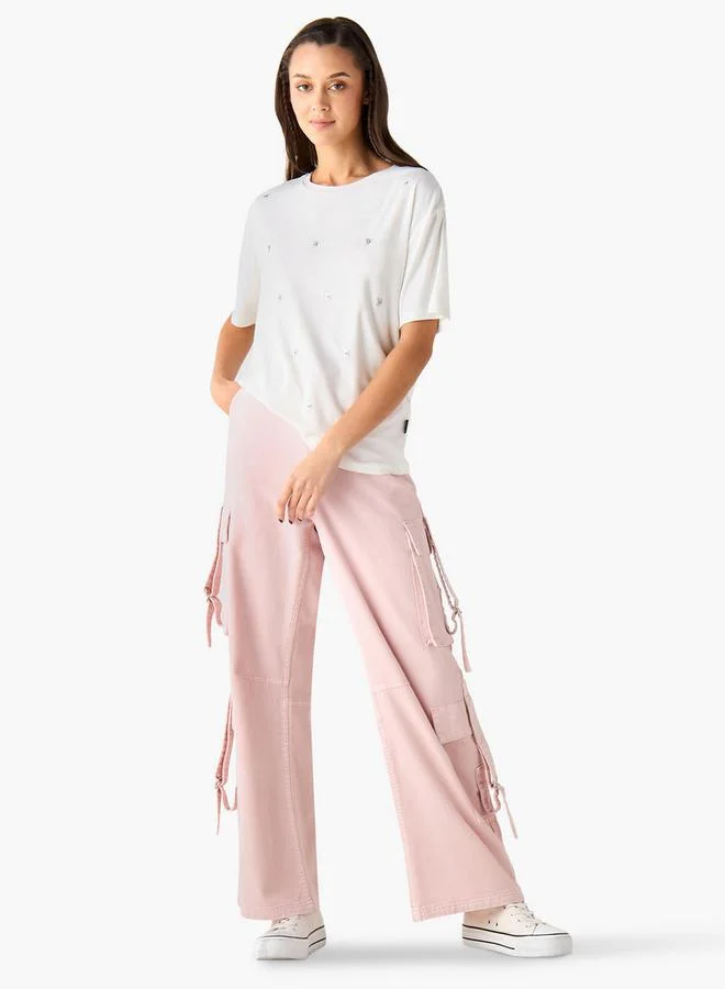 SP Characters Embellished T-shirt with Short Sleeves