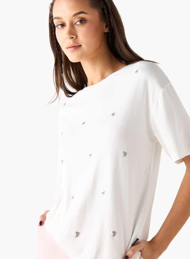 SP Characters Embellished T-shirt with Short Sleeves - Image 4