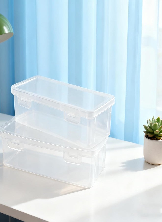 HOZEON 12 Pack Clear Pencil Box 7.5 x 2.2 x 3.1 Inch, Clear Pencil Cases with Snap Lids, Stackable Plastic Storage Boxes for Art Supplies, Crayons Brush Organizer - Image 5