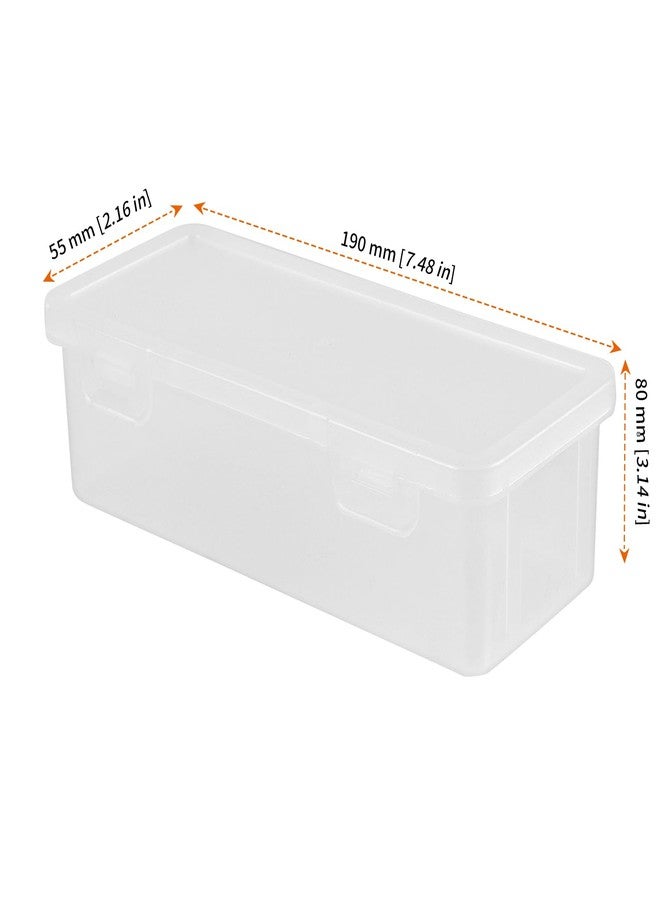 HOZEON 12 Pack Clear Pencil Box 7.5 x 2.2 x 3.1 Inch, Clear Pencil Cases with Snap Lids, Stackable Plastic Storage Boxes for Art Supplies, Crayons Brush Organizer - Image 2