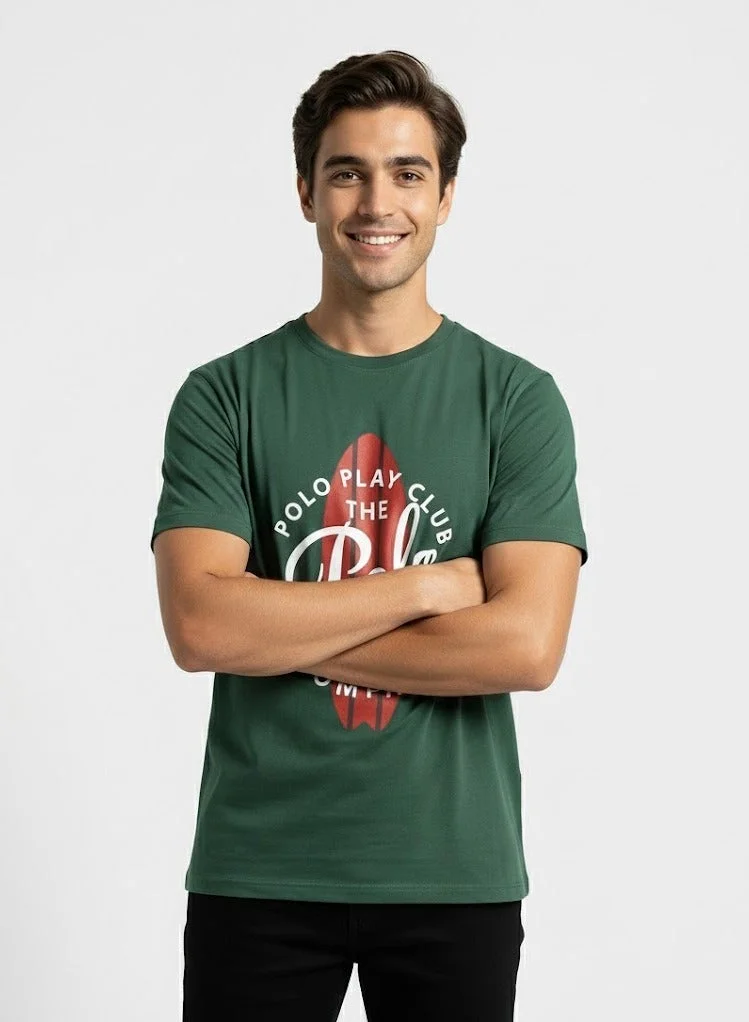 لعب البولو تيشيرت مطبوع للأولاد - أخضر