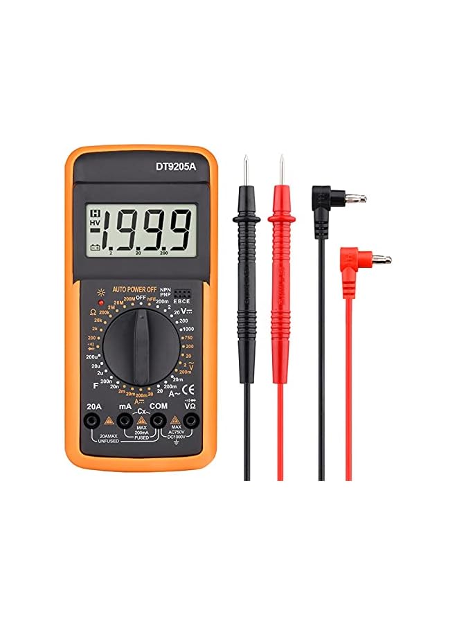 promass DT-9205A Professional Digital Multimeter Handheld Digital Multimeter AC/DC Volt Amp Ohm Capacitance Hz Resistance Current Voltage Measurement Tester w/LCD Display Universal Meter - Image 2