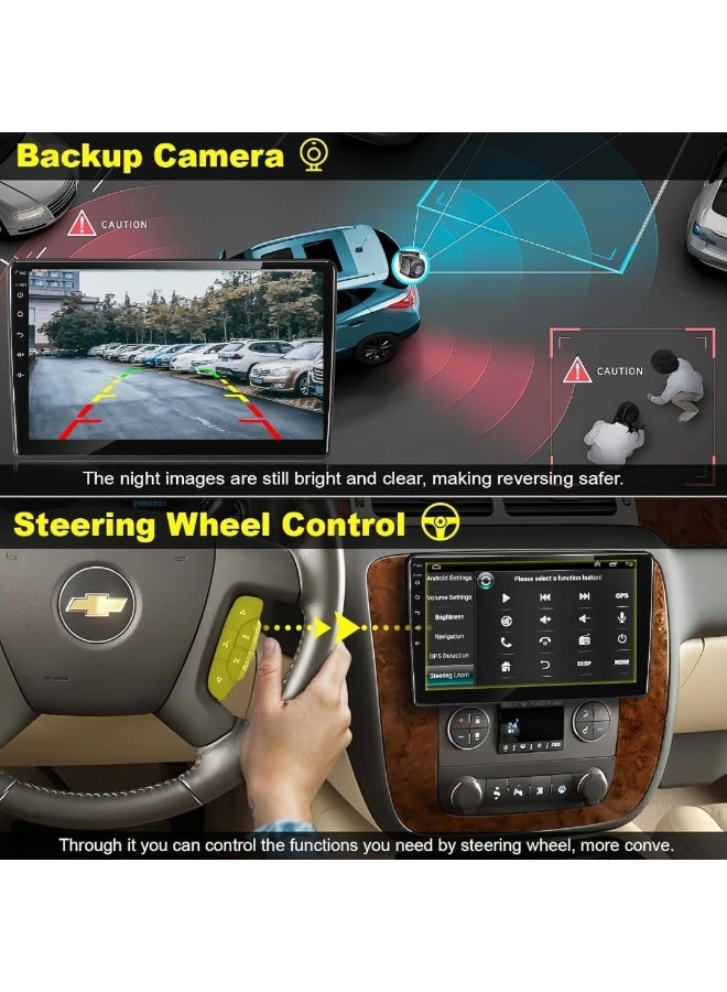 Vierex Car Stereo for Chevrolet Chevy Silverado Suburban Tahoe GMC Sierra Yukon, 10" Touch Screen Build-in GPS Wireless CarPlay Android Auto, Backup Camera/DSP Fast Interface (8+128GB Carplay 8CORE) - Image 4