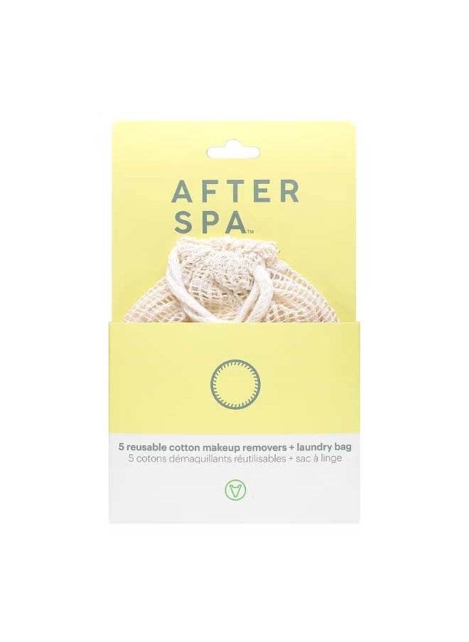afterspa - Reusable Cotton Make Up Removers + Laundry Bag 6 Piece Set - Image 1