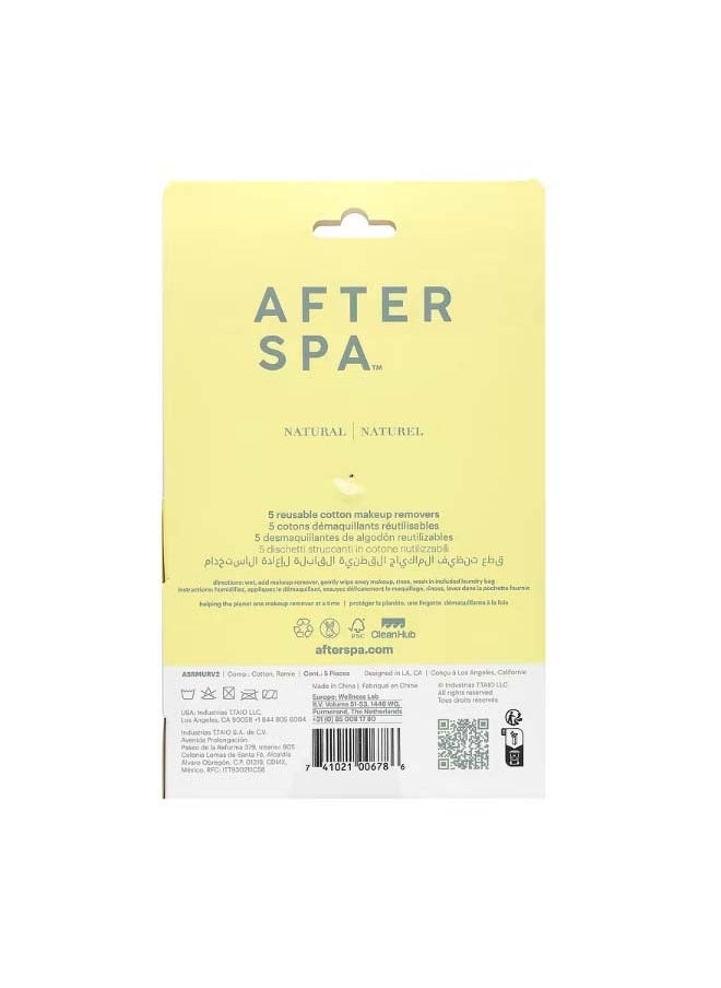 afterspa - Reusable Cotton Make Up Removers + Laundry Bag 6 Piece Set - Image 1