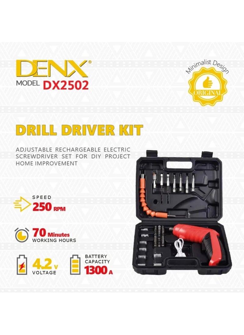 Denx Dx2502 Smart Electronic Cordless Drill With All Size Nuts  - Image 1