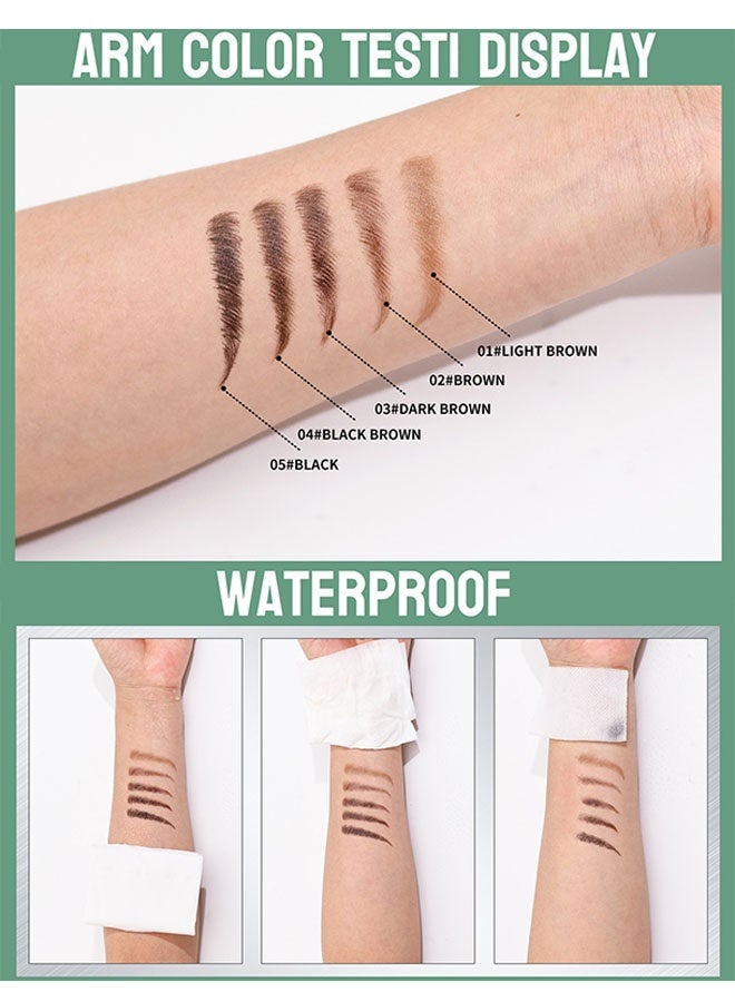 HelloKiss 4 Fork Tip Waterproof and Sweatproof Eyebrow Pencil with Ultra Fine Tips, Natural Hair Like Strokes, Smudge Proof, Long Lasting and Quick Drying Brow Filler Pencil, Beginner Friendly, Dark Brown - Image 4