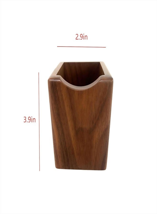 CJFNDFA Wooden Pencil and Pen Holder for Desk - Eco Natural Color Desk Organizer Cup, 3.9x2.9x2.9inches Wood Desktop Stand - Image 2
