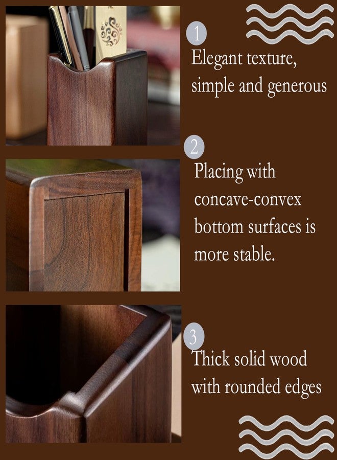 CJFNDFA Wooden Pencil and Pen Holder for Desk - Eco Natural Color Desk Organizer Cup, 3.9x2.9x2.9inches Wood Desktop Stand - Image 5