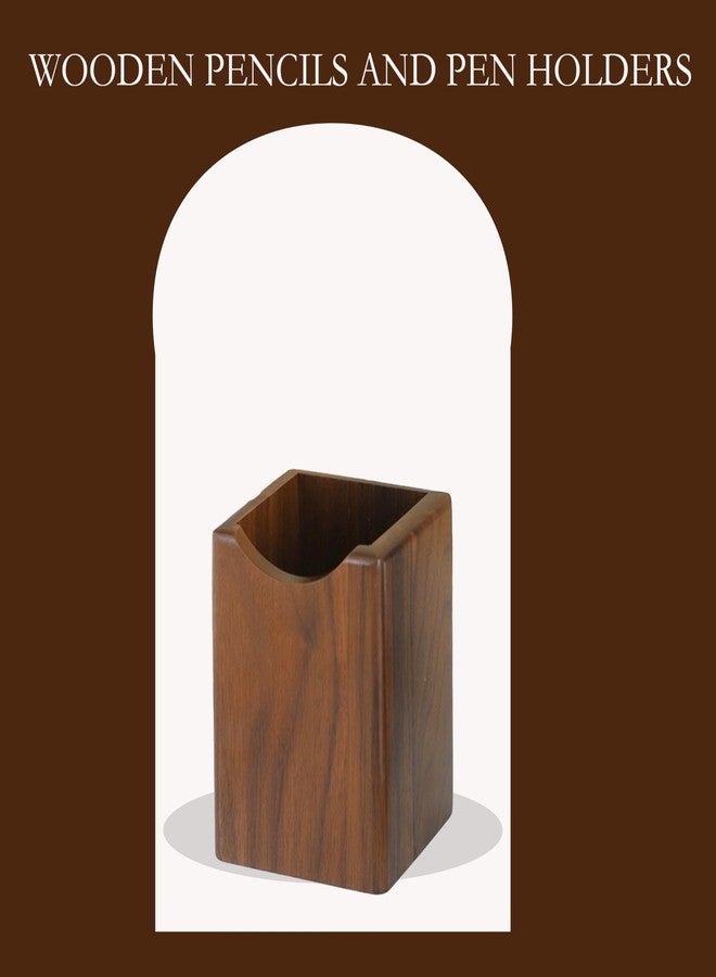 CJFNDFA Wooden Pencil and Pen Holder for Desk - Eco Natural Color Desk Organizer Cup, 3.9x2.9x2.9inches Wood Desktop Stand - Image 4