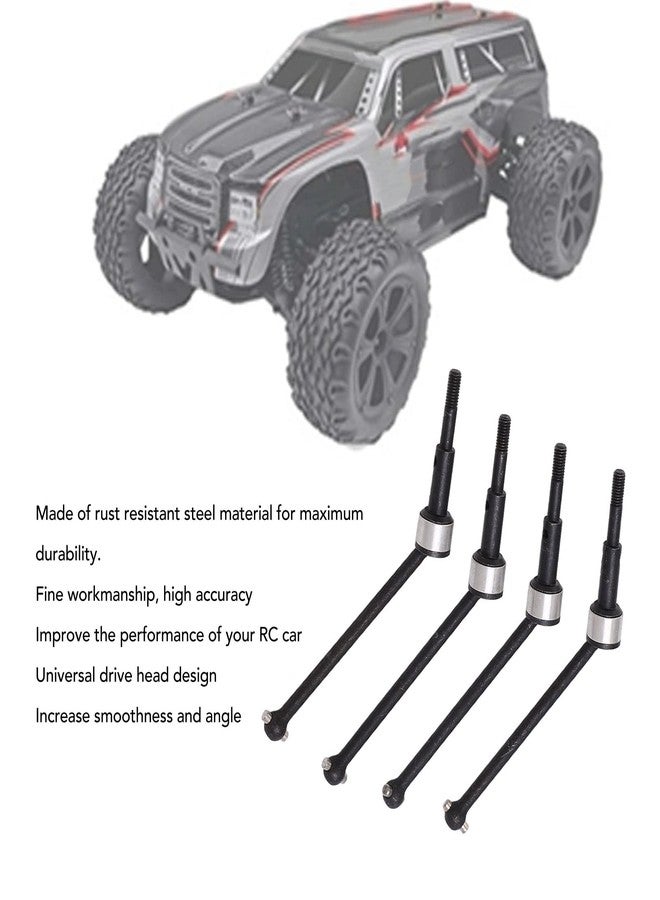 Dilwe RC Front Rear Drive Shaft, 4pcs RC Front Rear CVD Drive Shaft Kit Steel for RedCat Blackout XTE XBE SC Series 1/10, RC Metal CVD Drive Shaft Joint Front Rear Set - Image 3