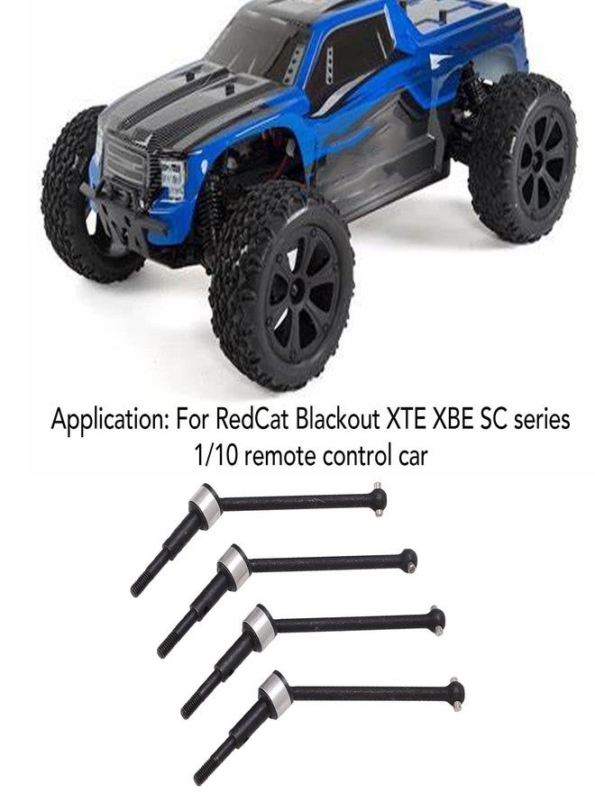 Dilwe RC Front Rear Drive Shaft, 4pcs RC Front Rear CVD Drive Shaft Kit Steel for RedCat Blackout XTE XBE SC Series 1/10, RC Metal CVD Drive Shaft Joint Front Rear Set - Image 2
