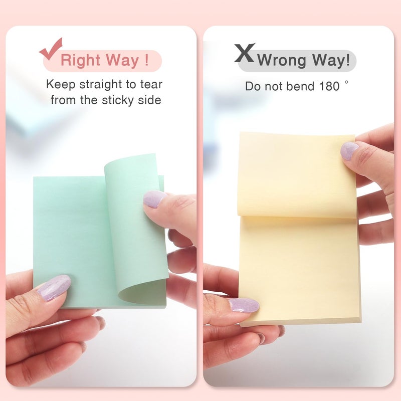 Winner Aura Sticky Notes 3x3 inch, 8 Pads, Pastel Colors Self-Stick Pads, Self-Adhesive Sticky Notes, 8 Pads/Pack, 80 Sheets/Pad, Total 640 Sheets - Image 3