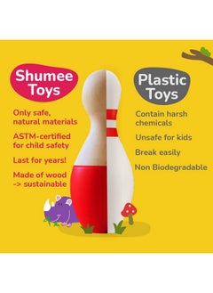 Shumee Shumee Wooden Baby Rattle Clutching Toy - Penguin Shaped Teether for Babies (6 Months+) | Non Toxic & Safe | Baby Shower/Birthday Gift | New Born Gifts | Easter Basket Stuffers  - Image 3