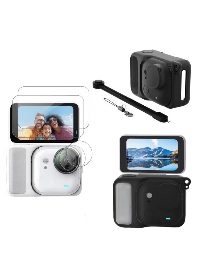 طقم حماية لكاميرا Insta360 GO Ultra، غطاء سيليكون كامل للجسم، غطاء عدسة سيليكون، واقي شاشة عدد 2، طقم ملحقات كاميرا الحركة - Image 1